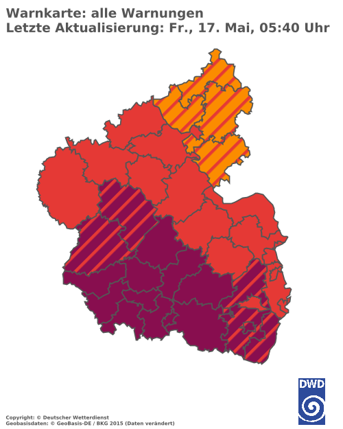 Aktuelle Wetterwarnungen für  Saarpfalz-Kreis