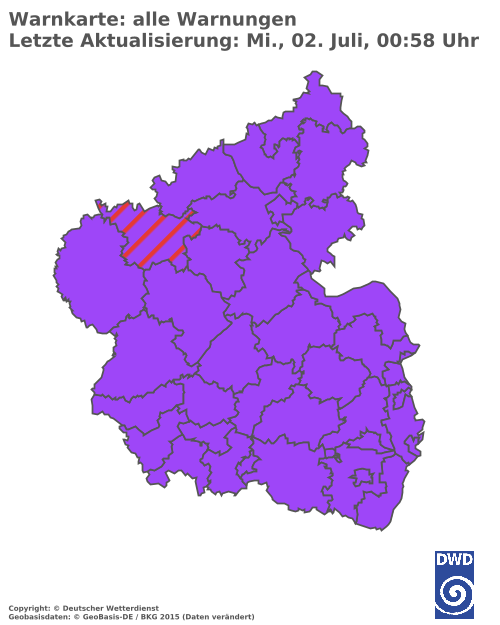 Aktuelle Wetterwarnungen für  Saarpfalz-Kreis