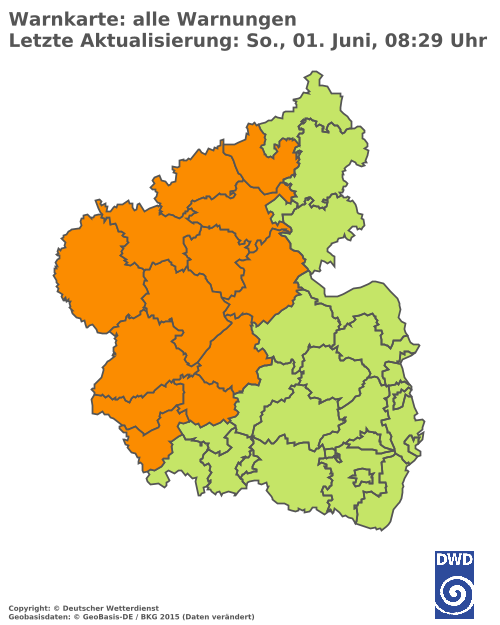 Aktuelle Wetterwarnungen für  Saarpfalz-Kreis